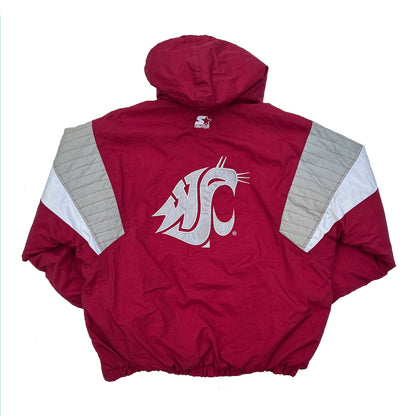Washington State Cougars WSU Starter Puffer Pullover 90's Jacket