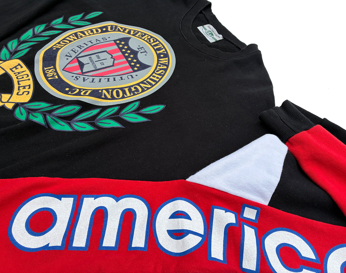 Howard University Color Block Boxy Cut Crew Sweatshirt