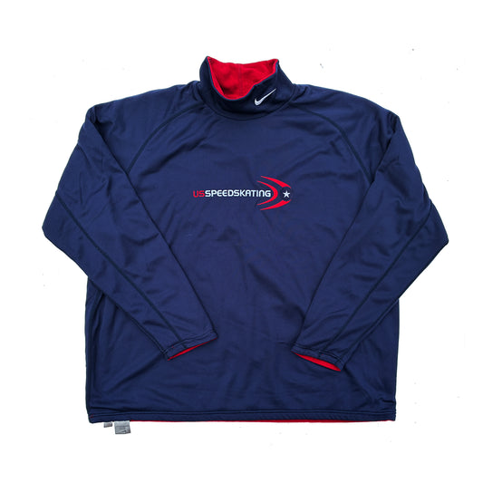 Nike USA Speed Skating Reversible Mock Neck Fleece Warm-up