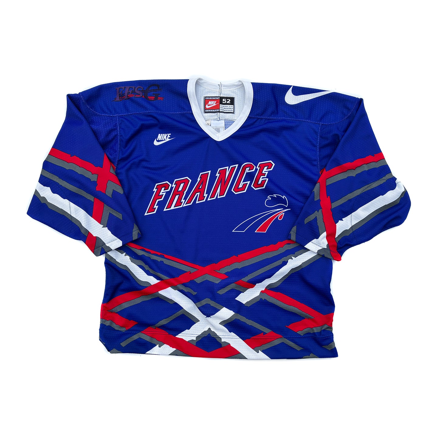 Nike France Olympics Road 90's Hockey Jersey w/ Fight Strap