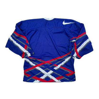 Nike France Olympics Road 90's Hockey Jersey w/ Fight Strap