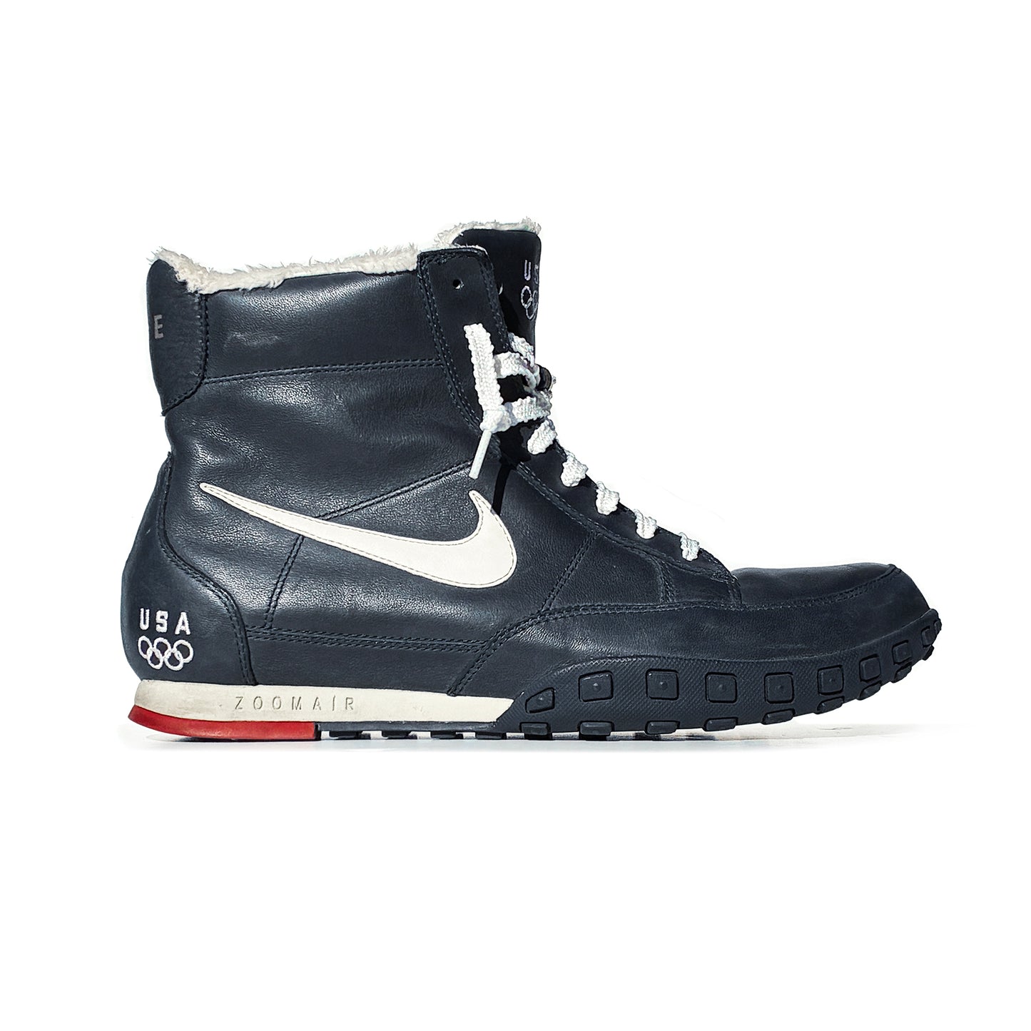 Nike USA Winter Olympics Leather & Fur Zoom Waffle Boot Sample 11.5