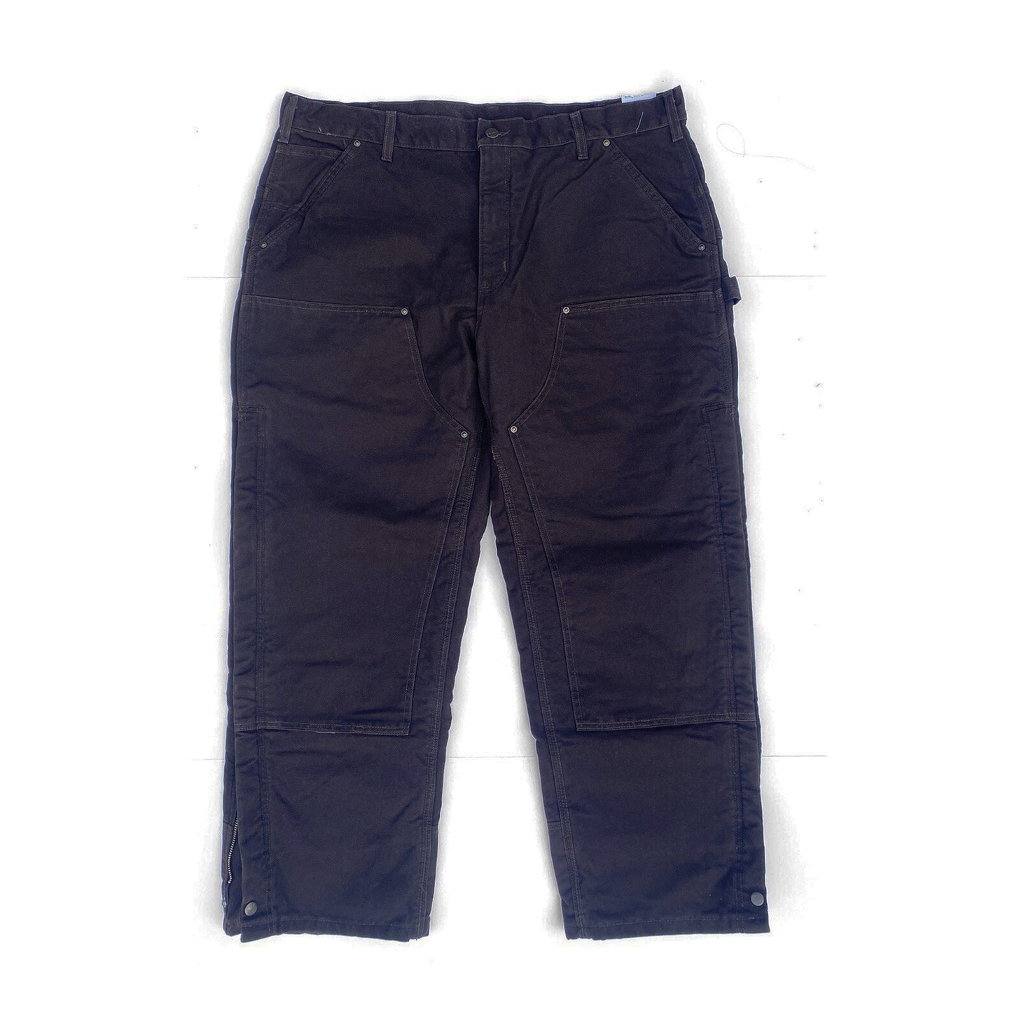 Carhartt Double Front Quilt Lined Sandstone Waist Overall Zip Pants NEW